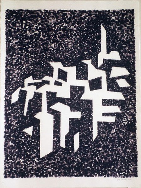 Hilltown 1, Acrylic on paper