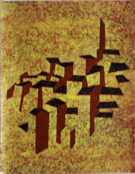 Hilltown 4, Acrylic on paper
