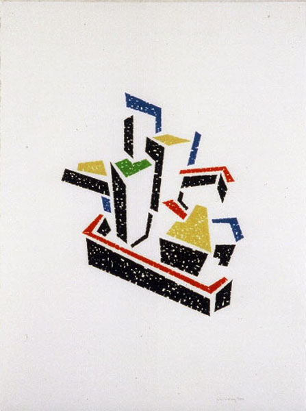 Buildings 1, Acrylic on paper